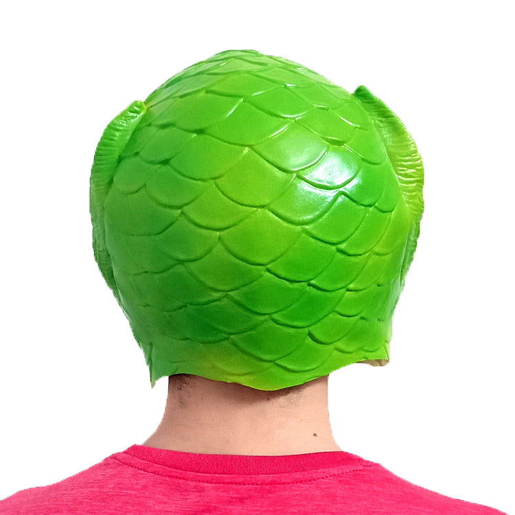 Halloween headgear series-Green fish head Green carp