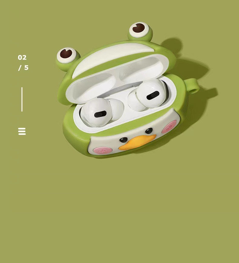 Cute Green Frog Chick Airpods 1/2/pro/3/pro2 Case