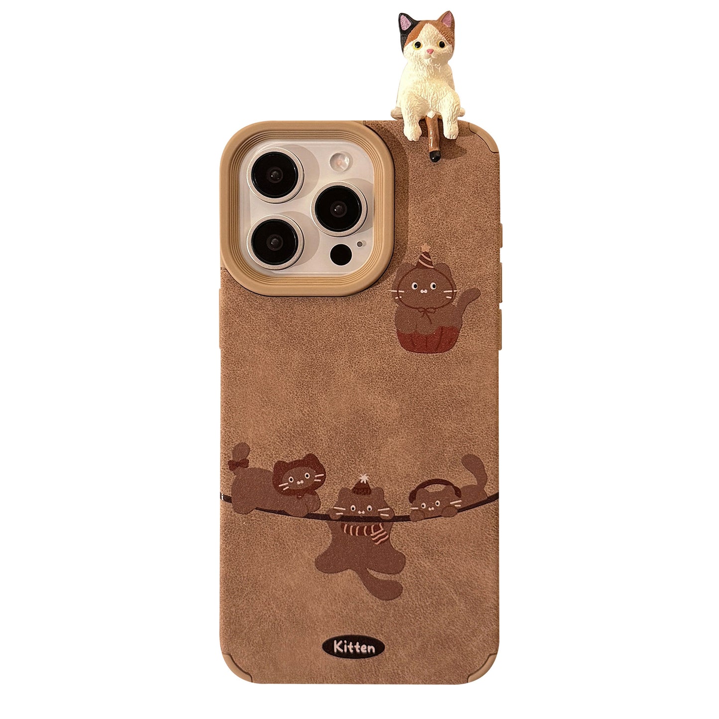 Three-Dimensional Cat Suede iPhone Case