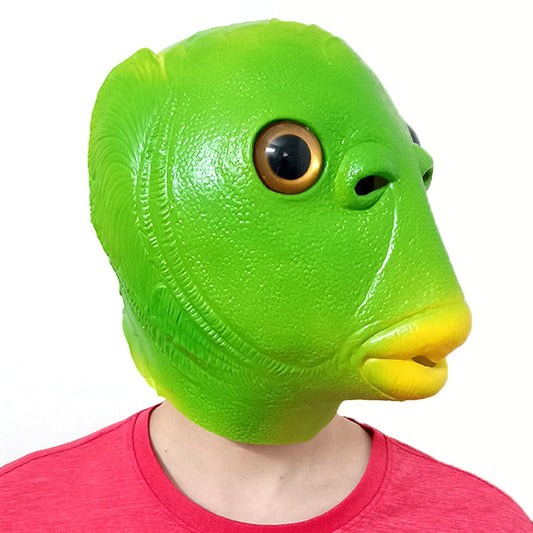 Halloween headgear series-Green fish head Green carp