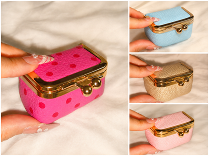 New Retro Mini Polka‑Dot Kiss‑Lock Purse, Portable Jewelry & Coin Pouch for Rings Earrings Necklaces