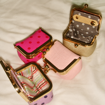 New Retro Mini Polka‑Dot Kiss‑Lock Purse, Portable Jewelry & Coin Pouch for Rings Earrings Necklaces