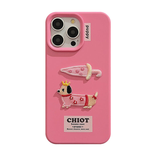 Dachshund Embroidered Sticker iPhone 16 case