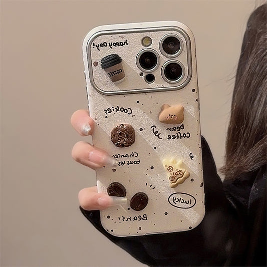 3D Coffee Bread Bear iPhone 16 Phone Case