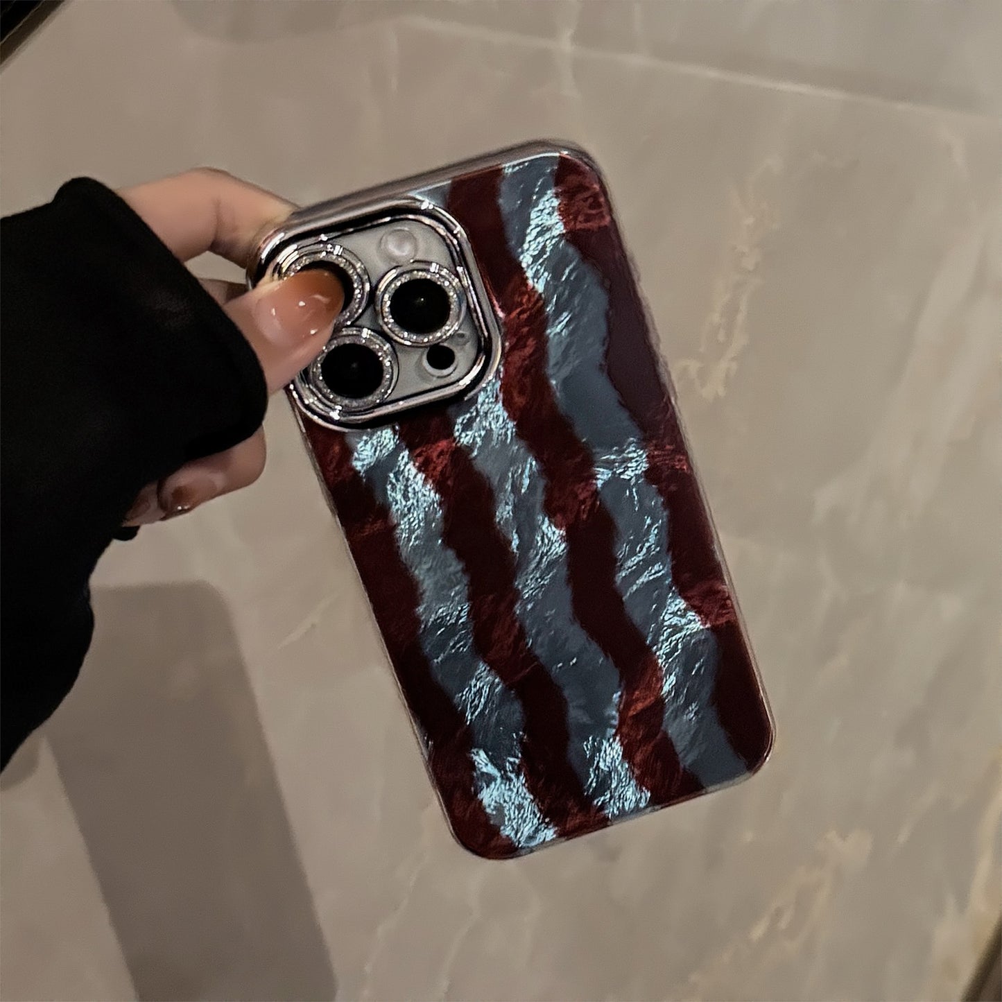 Multiple Color Wavy Stripes iPhone Case