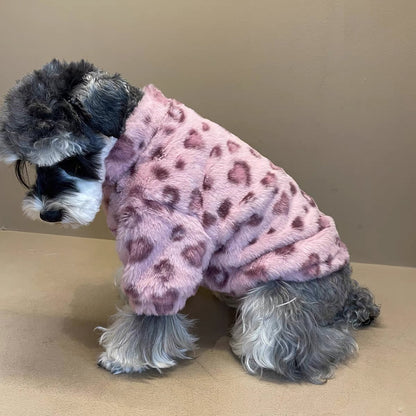 Pink leopard print coat for Puppy Cat