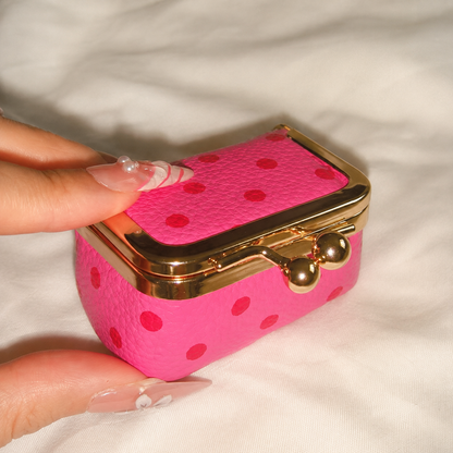 New Retro Mini Polka‑Dot Kiss‑Lock Purse, Portable Jewelry & Coin Pouch for Rings Earrings Necklaces